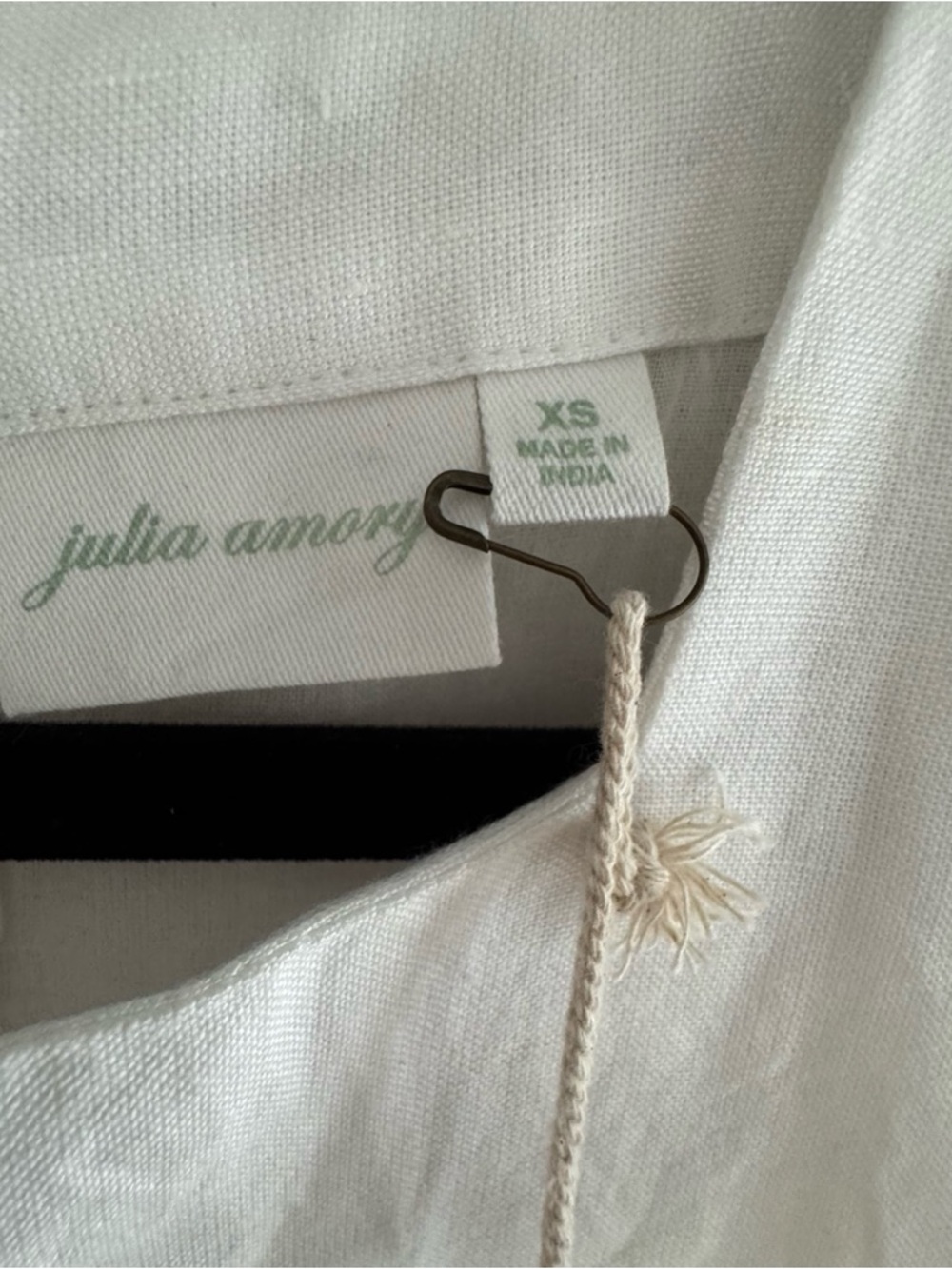 Julia Amory White Linen Serena Dress - Clean Square Neck Shift - Picture 5 of 6